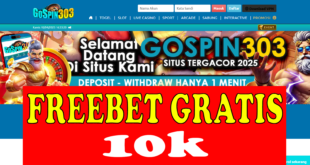 Freebet Tanpa Deposit 10k Gratis Dari GOSPIN303